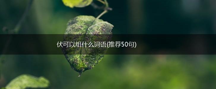 伏可以组什么词语(推荐50句),第1张