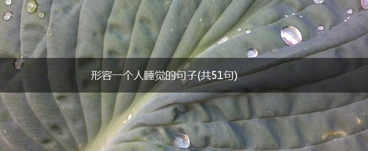 形容一个人睡觉的句子(共51句),第1张