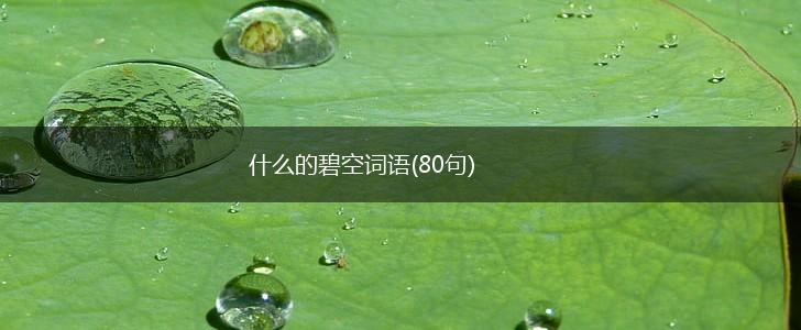 什么的碧空词语(80句),第1张