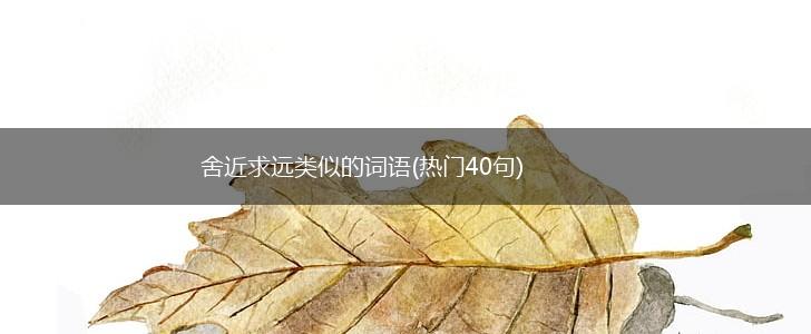 舍近求远类似的词语(热门40句),第1张
