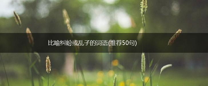 比喻纠纷或乱子的词语(推荐50句),第1张