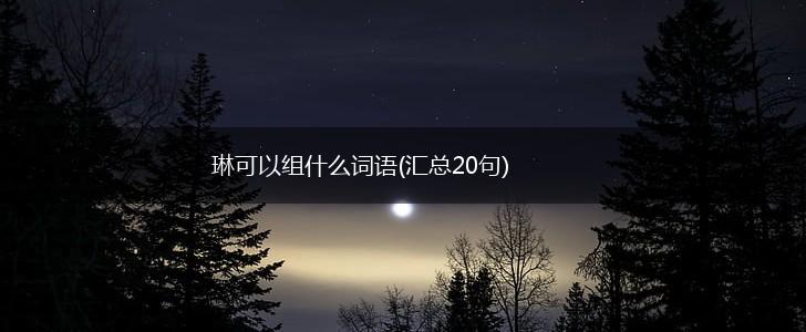 琳可以组什么词语(汇总20句),第1张