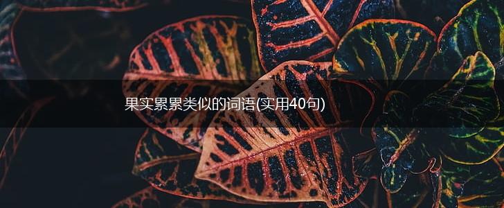 果实累累类似的词语(实用40句),第1张
