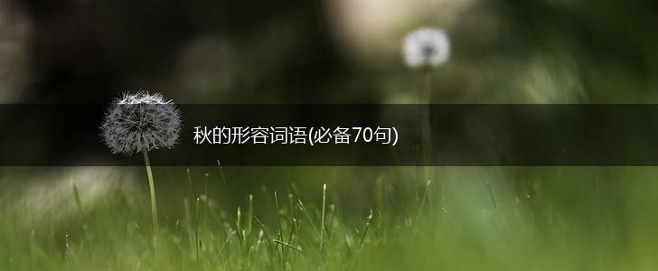 秋的形容词语(必备70句),第1张