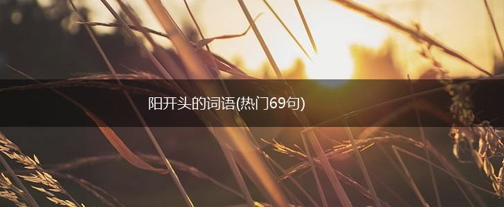 阳开头的词语(热门69句),第1张