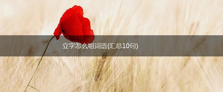 立字怎么组词语(汇总10句),第1张