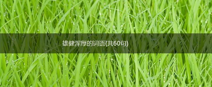 雄健浑厚的词语(共60句),第1张
