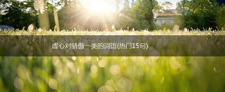 虚心对骄傲一类的词语(热门15句),第1张