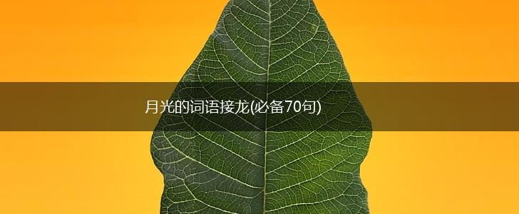 月光的词语接龙(必备70句),第1张