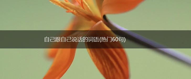 自己跟自己说话的词语(热门60句),第1张