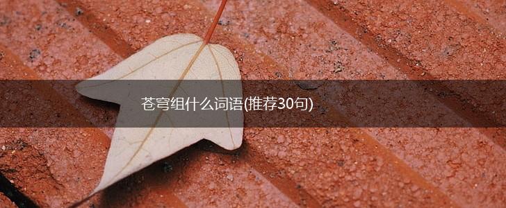 苍穹组什么词语(推荐30句),第1张