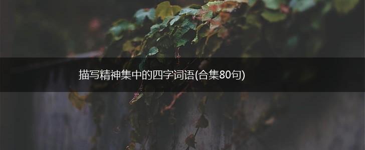 描写精神集中的四字词语(合集80句),第1张