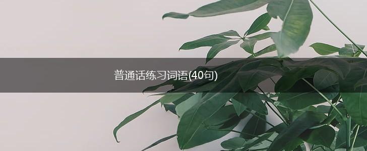 普通话练习词语(40句),第1张
