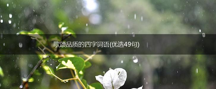 歌颂品质的四字词语(优选49句),第1张