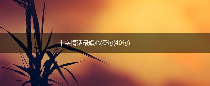 十字情话最暖心短句(40句),第1张
