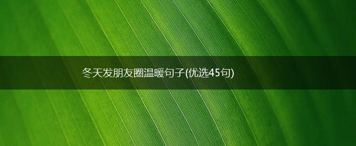 冬天发朋友圈温暖句子(优选45句),第1张