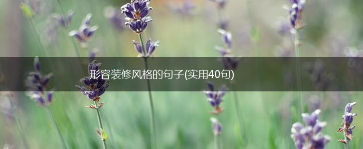 形容装修风格的句子(实用40句),第1张