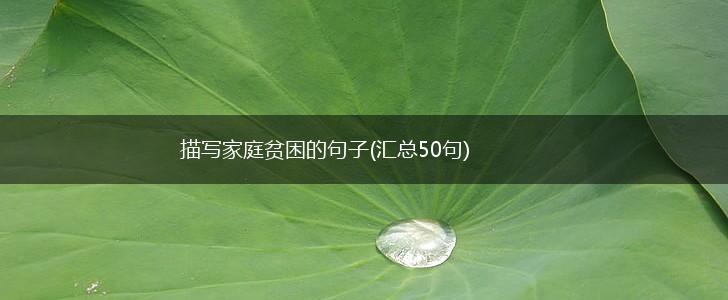 描写家庭贫困的句子(汇总50句),第1张