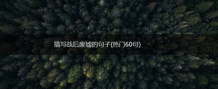 描写战后废墟的句子(热门60句),第1张