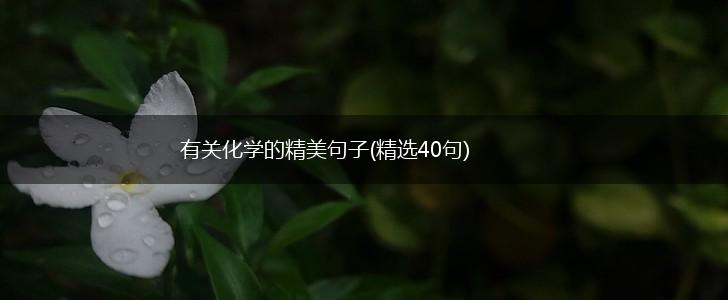 有关化学的精美句子(精选40句),第1张