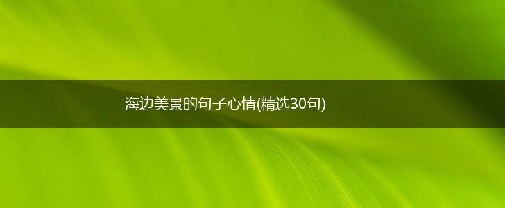 海边美景的句子心情(精选30句),第1张