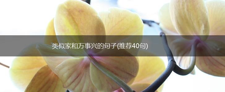 类似家和万事兴的句子(推荐40句),第1张