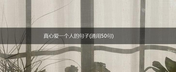 真心爱一个人的句子(通用50句),第1张