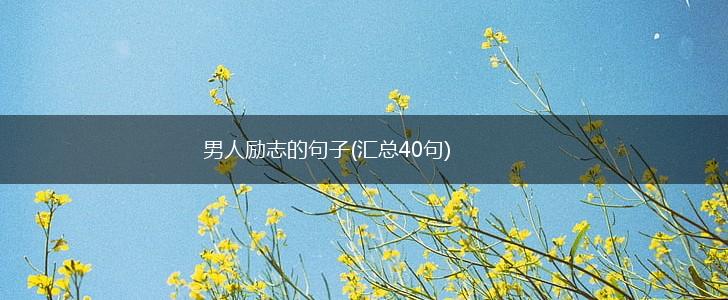 男人励志的句子(汇总40句),第1张