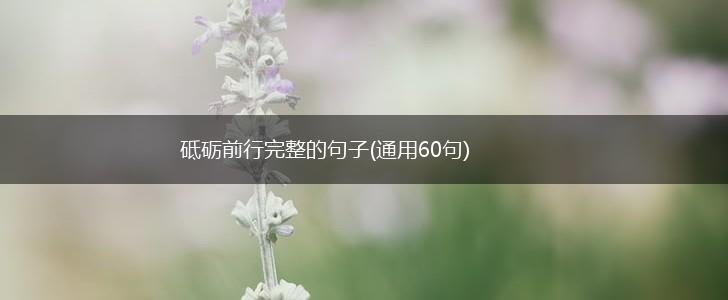 砥砺前行完整的句子(通用60句),第1张