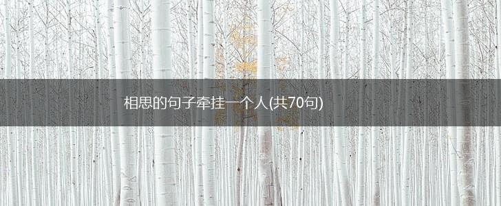 相思的句子牵挂一个人(共70句),第1张