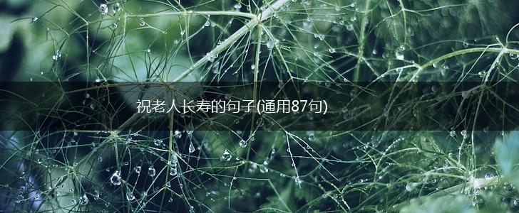 祝老人长寿的句子(通用87句),第1张
