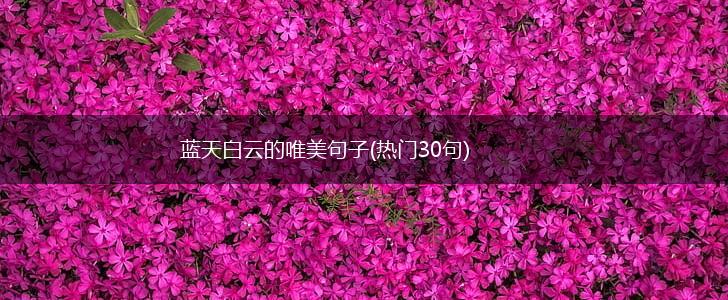 蓝天白云的唯美句子(热门30句),第1张
