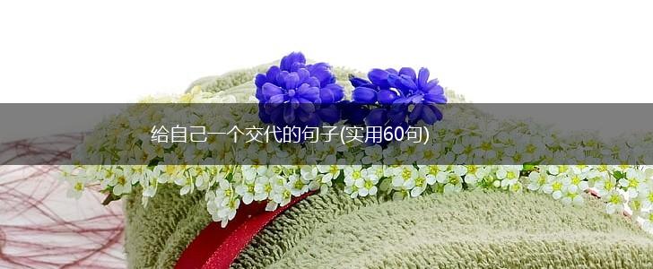 给自己一个交代的句子(实用60句),第1张