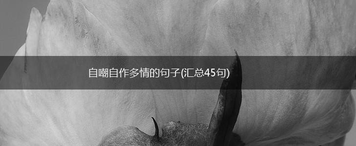 自嘲自作多情的句子(汇总45句),第1张