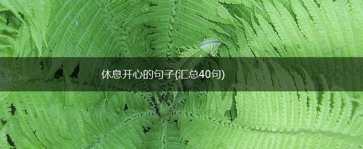 休息开心的句子(汇总40句),第1张