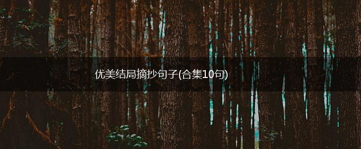优美结局摘抄句子(合集10句),第1张